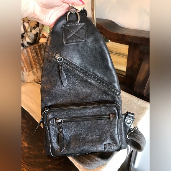 NWT Bed Stu Leather Andie Sling Backpack Black DD Retail $255 - Picture 4 of 13